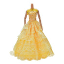 1 Pcs Yellow Handmade Wedding Lace 4 Layers Dress for 11" s TO