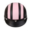 Motorcycle Motorbike Open Face Helmet Visor with Goggles - Pink