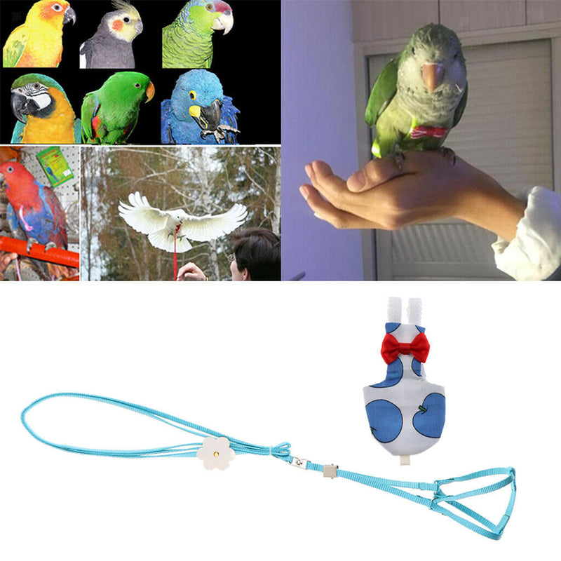 Adjustable Parrot Bird Harness Leash, Anti-Bite Training Rope & Bird FlightSuit,