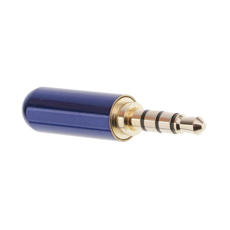 Blue 3.5mm Male Repair headphone Stereo Jack Plug Metal Audio Soldering & Spring
