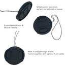 55mm Snap-On Front Lens Caps Cover with String For all types of front-lens lense