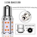 2x Error Free No Hyper Flash Amber Bau15s 7507 PY21W LED Turn Signal Light Bulbs