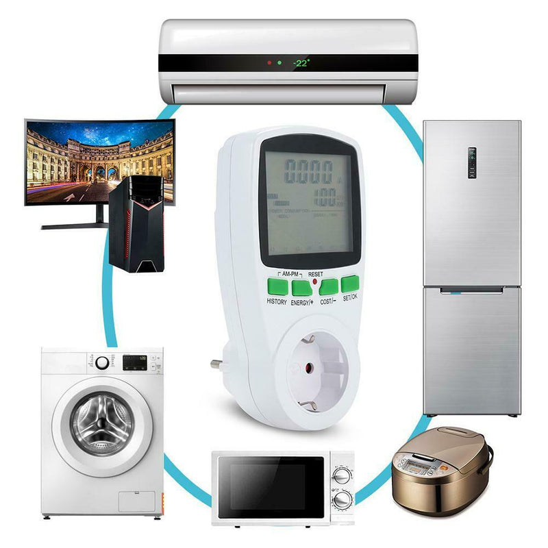 AC Power Meter 220V Digital Wattmeter European Union Energy Meter Watt (EU)