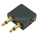 3.5mm Airplane Travel Headphone Earphone Jack Socket Plug Splitter Cable Adapter