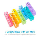 Portable 7 Day Pill Organizer Medicine Fish Oil Case with PU Leather Bag