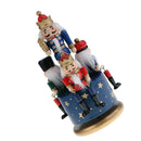 1* 20CM Wooden Nutcracker Music Box Handpainted 4 Soldier Christmas Decoration