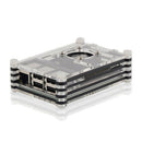Development Board Acrylic Clear Protective Box for RPi 4B Case with Cooling Fan