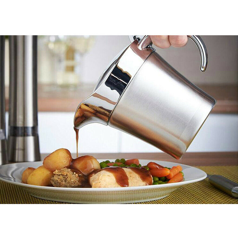 Double Insulated Wall Stainless Steel Gravy Sauce & Dressing Boat 450ml