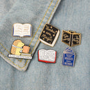 4pcs Ladies Kids Cartoon Cute Magic Books Badge Corsage Brooch Collar Pins