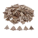 100pcs Natural Wood Christmas Tree DIY Craft Wooden Embellishments Charms