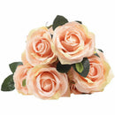 1 bouquet 10 Head Artificial Silk cloth Rose Wedding Bridal Flower Bouquet