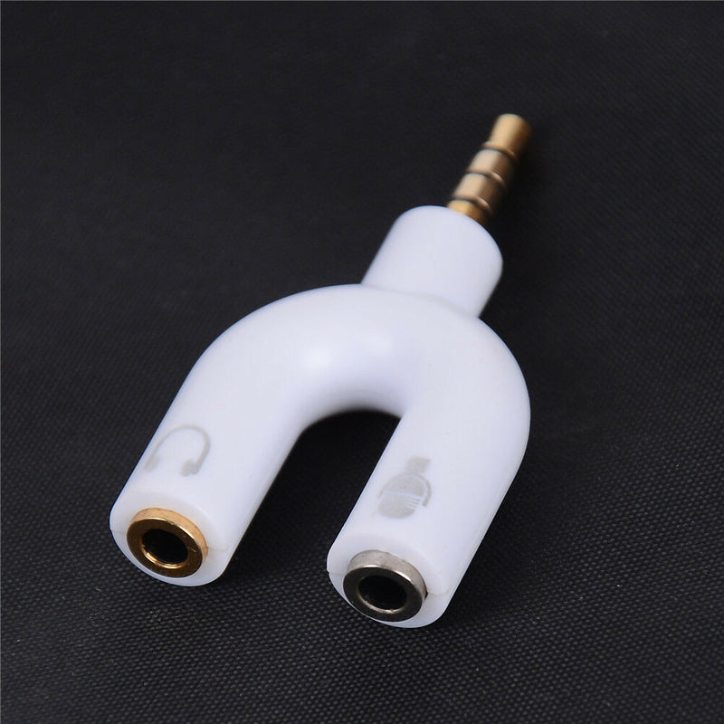 3.5mm Stereo Splitter Audio to Micphone Headset Jack Plug Adapter For Phone BX