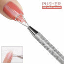 Cuticle Pusher Stainless Steel e-ShapeCuticle Peeler Scraper Remove Gel Nai Q6T7