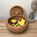 Rattan Weave Food Container Storage Box Handmade Organizer Kitchen Breathab