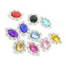 10pcs Oval Shape Acrylic Crystal Flatback Buttons for Jewelry Making 30mm