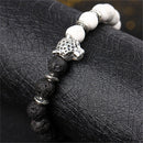 Handmade Mens Women Animal Beaded Natural Lava Stone 8MM Beads Agate Bracelet MO