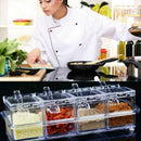 4Pcs/Set Transparent Seasoning Salt Sugar Storage Box Fast Organi Spice M7J0