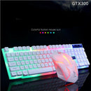 Computer Desktop Gaming Keyboard and Mouse Mechanical Feel Led Light Backl&+
