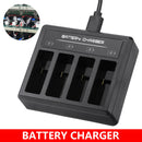 4 Channel Battery Charger with USB Type C Cable for GoPro Hero 8 7 6 5 A
