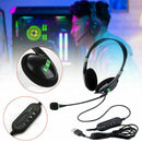 Microphone Headset for Laptop PC Call Center Computer Chat USB Noise Cancelling