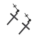 1 Pair Cross Dangle Earrings Post Studs Dangler Stainless Steel Ear Stud