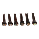 6 Pieces Wood Bridge Pins Shell Dot Inlay for Acoustic Guitar Rosewood