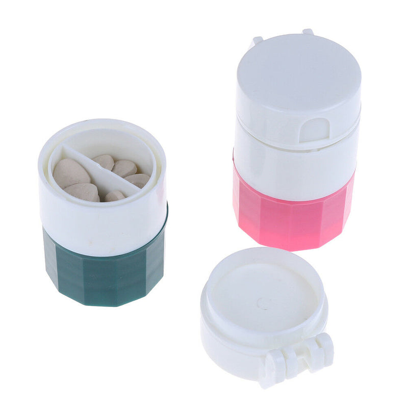 4 in 1 Pill medicine crusher grinder splitter tablet divider cutter storage Cy