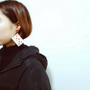 Playing Cards Dangle Earrings Nightclub Poker Hearts 8 Ear Stud Rock Earring