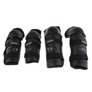 4 Pcs Elbow Knee Shin Armor Gear Guard Pad Protector Riding Motorcycle  Black