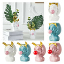Cute Girl Flower Pot Succulent Planter Pot Pen Holder Green with Cat Ears Vinyl