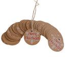 100PCS Merry Christmas Kraft Paper Gift Tags with Jute Twine DIY Crafts TagsMO