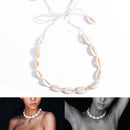 Beach Bohemia Velvet Shell Pendant Chains Choker Rope Tassel Necklace Jewe CXQ