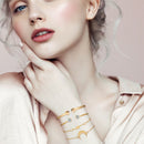 4pcs Creative Open Cuff Bangles Metal Moon Bracelet for Women Jewelry Gift