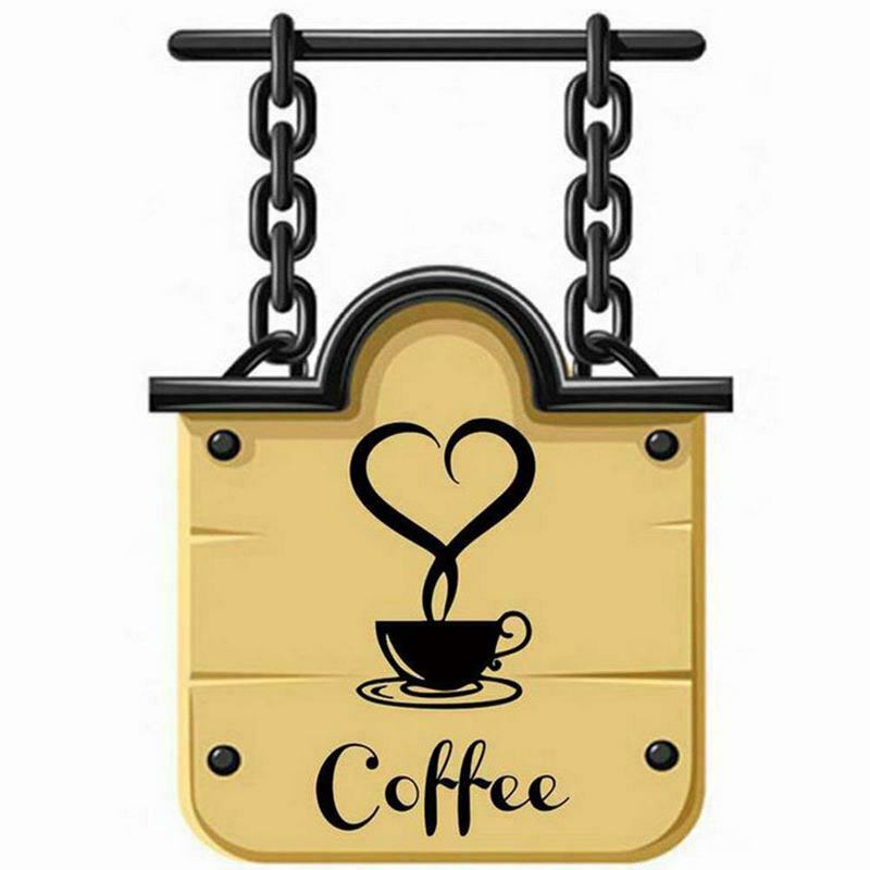1 x Cafe Cup Stickers / Coffee cup Kitchen Art Wall Stickers for Home Decor G6Z5