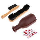 Billiard Table Rail/Felt Brush Cleaner & Pool Tally Shaker Bottle with 16 Balls