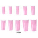 500pcs French Tips False Nail Half Cover Acrylic Gel Nail Art Tool (Pink) A