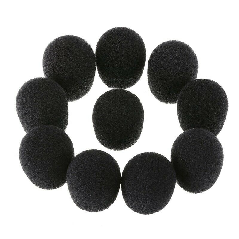 20Pcs Microphone Headset Mic Cover Windscreen Black