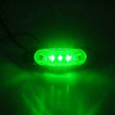 4Pc Green 3LED Side Marker Trailer Sealed Light Clearance Waterproof Lamp 12-24V
