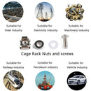 50pcs M5x20mm Carbon Steel Screws and Cage Nuts for Server Rack Cabinet