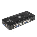 4 Port Hub USB 2.0 KVM VGA/SVGA Switch Box For PC Keyboard Mouse Monitor