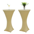 Beige Stretch Cocktail Poseur Dry Bar Pub Spandex Tablecloth Cover Party