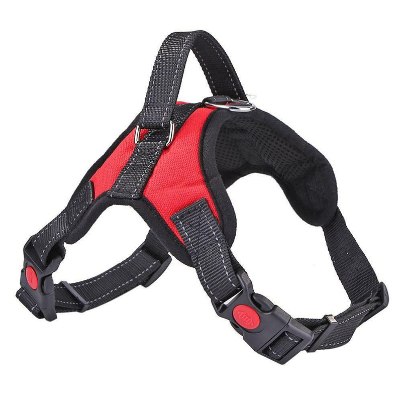 Adjustable Nylon Dogs Harness Vest for Puppy Chest Strap Pet Supply (Red)XL