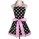 Lovely Sweetheart Retro Kitchen Aprons for Woman Girl Cotton Polka Dot Cook J5E1
