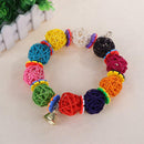 10 Balls Colorful Parrot Toys Vine Bell Climbing Chew Hanging Decor Bird Toys