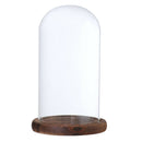 Glass Landscape Flower LED Light Ornament Cover Dome Display Stand _Brown D