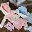Cat Ear Hoodie Top Pants Stockings Outfit For 1/4 BJD SD MSD Pink