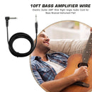 10ft Bass Amplifier Wire Cord Right Angle Stereo AMP Cable for Electric Guitar