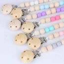 Baby Pacifier Clip Chain Wooden Beads Dummy Clip Safe Teething Chain Baby T T1X4