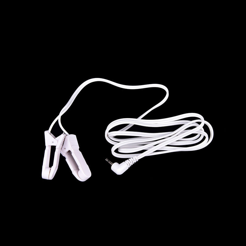 Electrode Lead Wires with 2 Ear Clips for Tens Machine Massager 2.5mm rsJCAU Gn