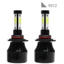 2x 4-Sides 9012 LED Headlight Bulb High Low Beam 6000K Flip Chips 2400W 360000%!